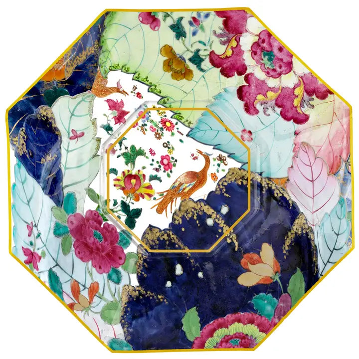 Ancient Tobacco Leaf Glass Plate