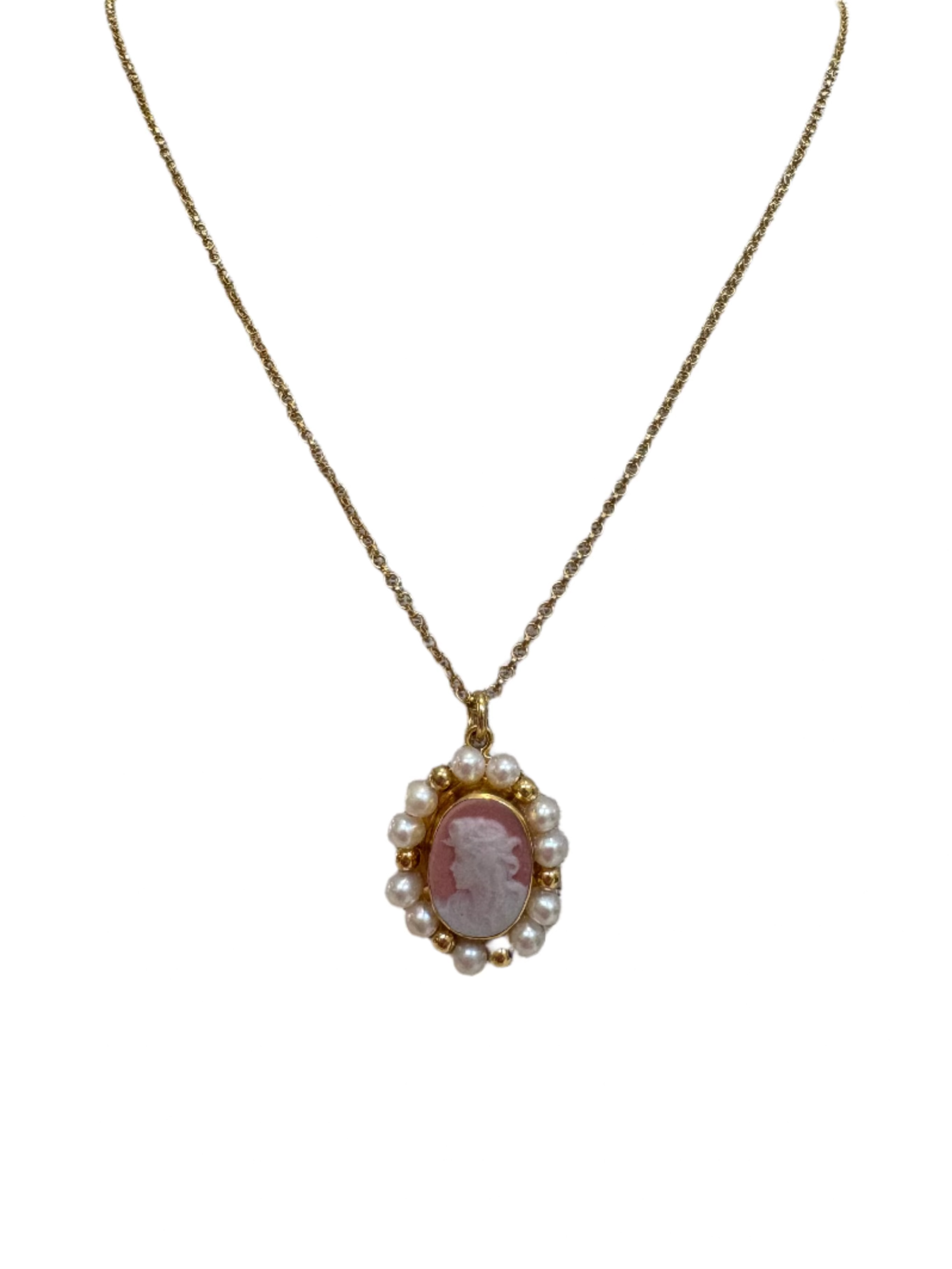 Pink Cameo Necklace