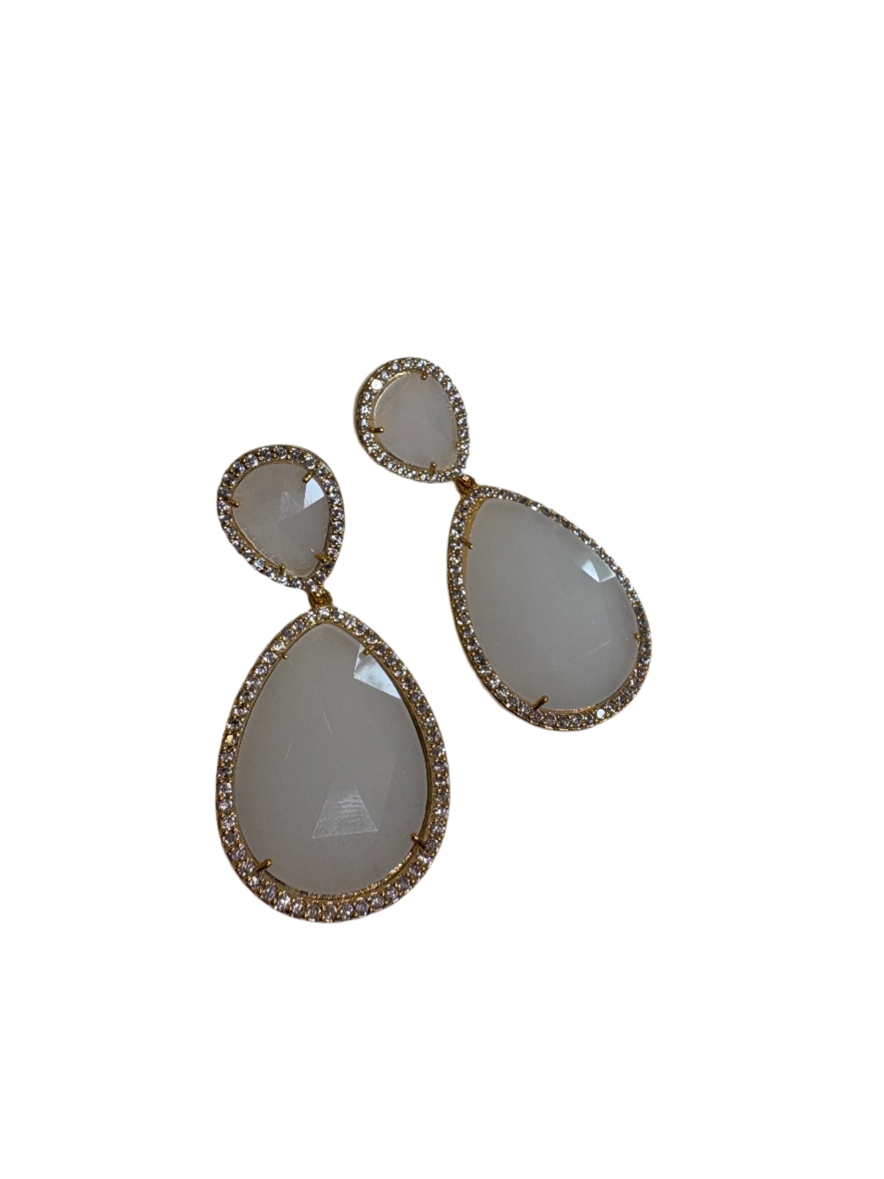 White Teardrop Earrings