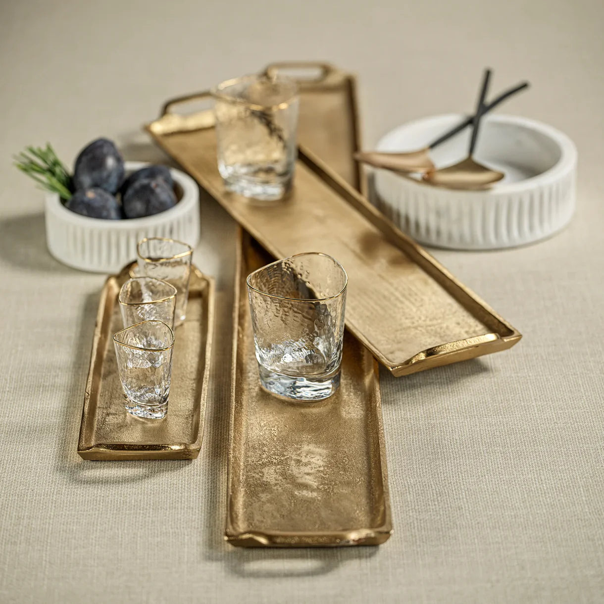 Rectangular Aluminum Dark Gold Tray