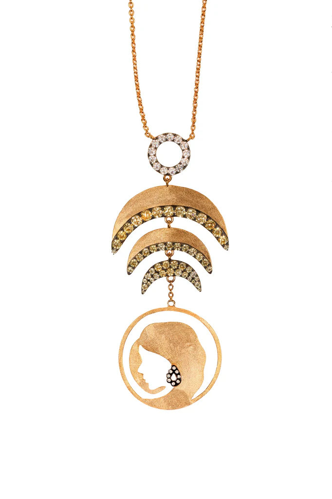 Carved Lady Coin Pendant