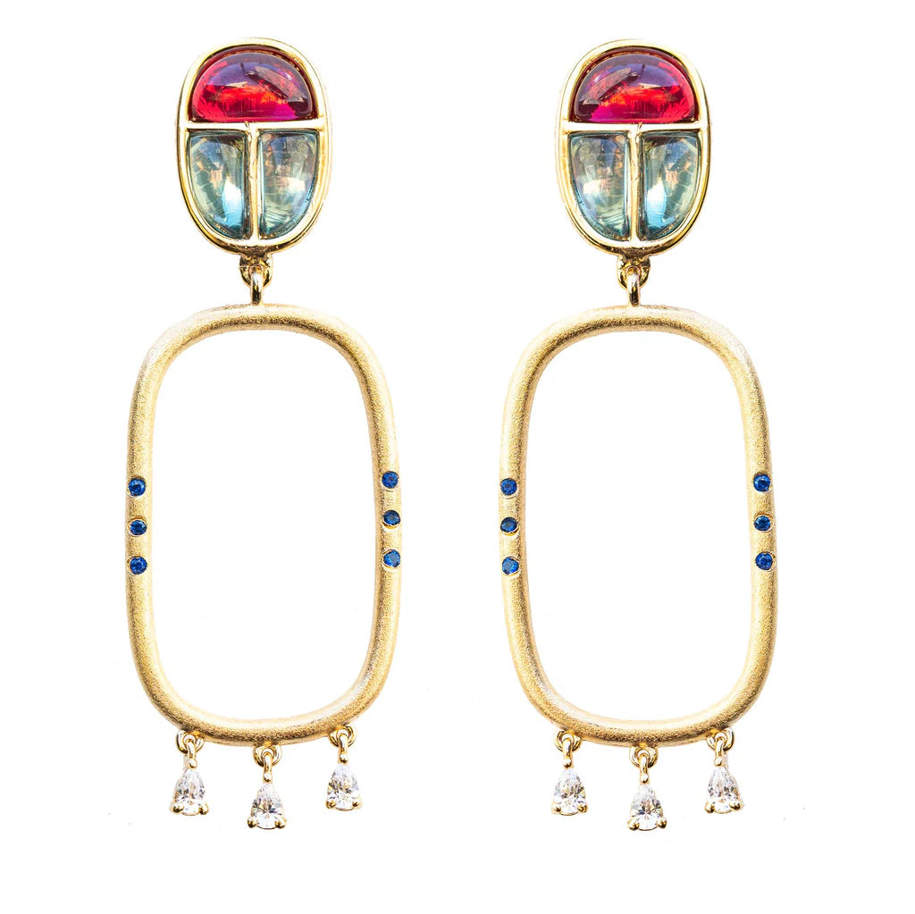 Scarab Amulet Hoop Earrings
