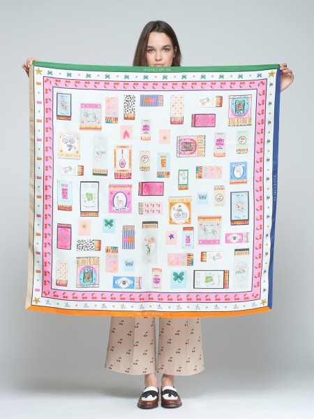 Silk Foulard Matchbox Print