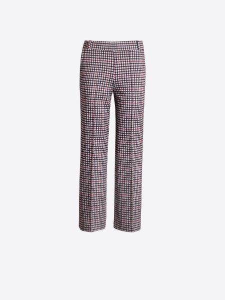 Straight-Leg Houndstooth Knit Trouser
