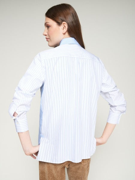 Blue Shirt with Dog Embroidery