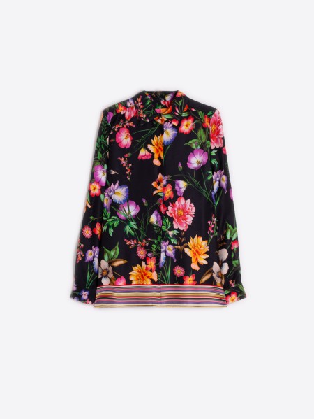 Black Floral Print Shirt