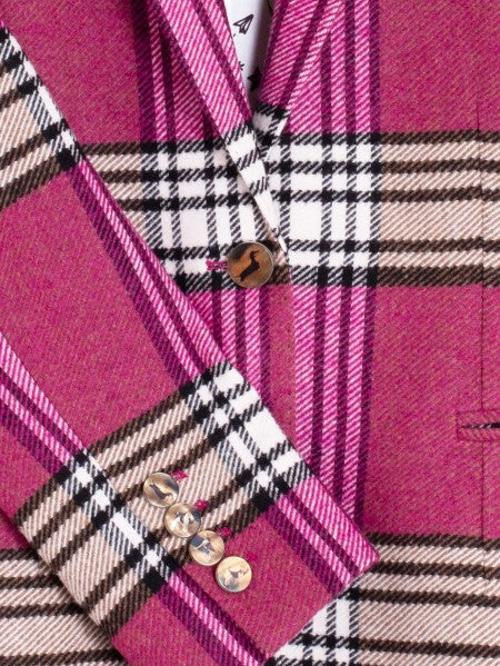 Raspberry Checked Jacket