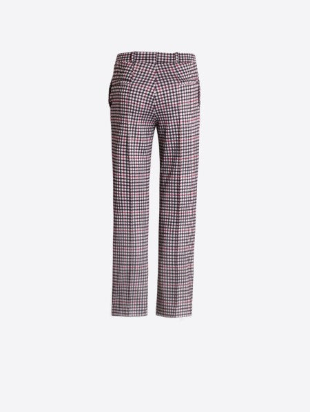 Straight-Leg Houndstooth Knit Trouser