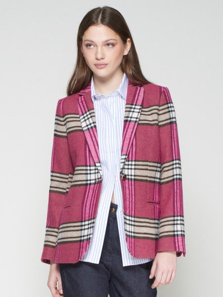 Raspberry Checked Jacket
