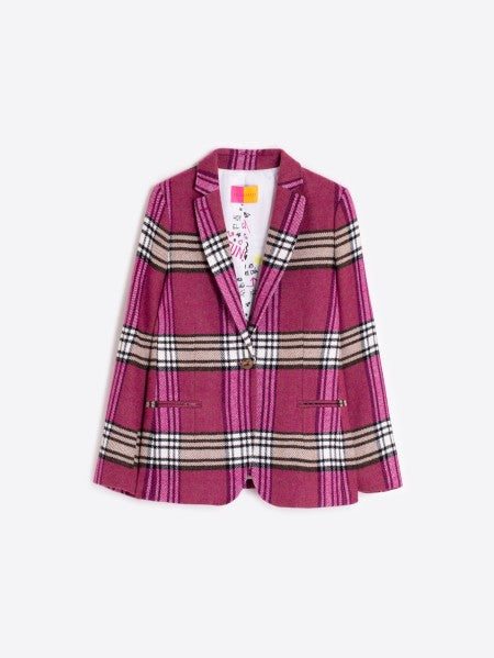 Raspberry Checked Jacket