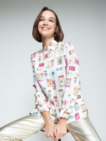 White Shirt Matchbox Print