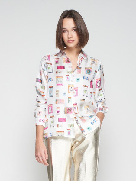 White Shirt Matchbox Print