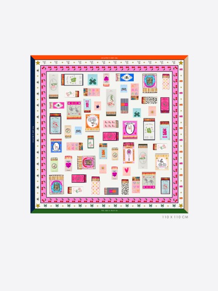 Silk Foulard Matchbox Print