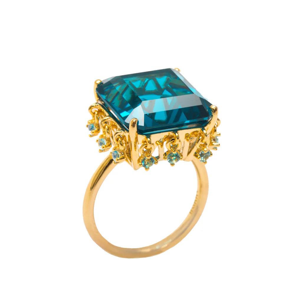 Blue Topaz Queen's Signature Ring